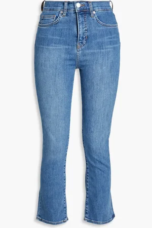 VERONICA BEARD Carly cropped high-rise kick-flare jeans - Blue - 30