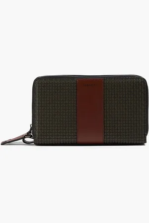 SERAPIAN Embossed coated-canvas travel wallet - Green - OneSize