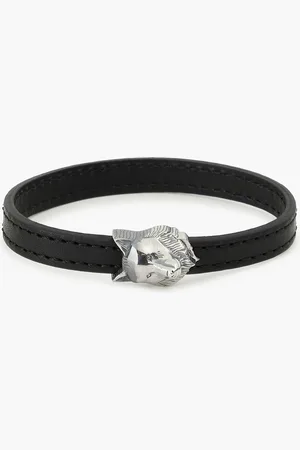 Montblanc Silver-tone and leather bracelet - - 63