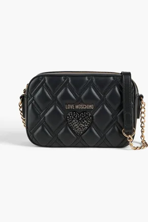 Moschino Embellished quilted leather cross-body bag - - OneSize