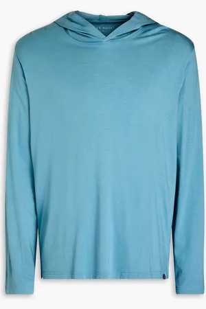 DEREK ROSE Modal-blend jersey hoodie - Blue - S