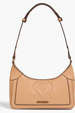 Moschino Embossed faux textured-leather shoulder bag - Neutral - OneSize