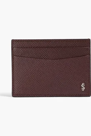 SERAPIAN Textured-leather cardholder - Burgundy - OneSize
