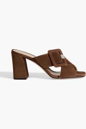 Sergio Rossi Sr Mia 80 buckled suede mules - - EU 38.5
