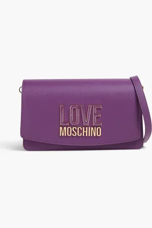 Moschino Faux textured leather cross-body bag - Purple - OneSize