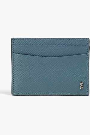 SERAPIAN Textured-leather cardholder - Blue - OneSize
