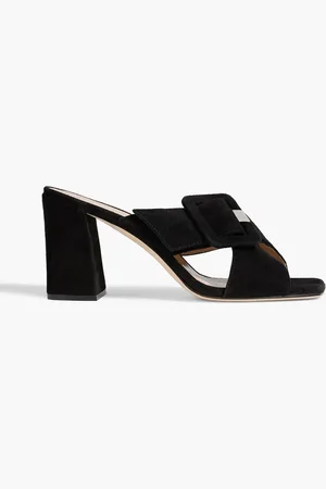 Sergio Rossi Sr Mia 80 buckled suede mules - - EU 37