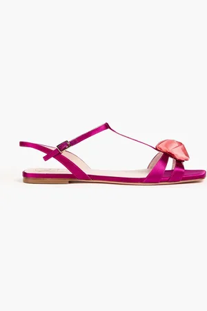 Roger Vivier Floral-appliquéd satin sandals - Pink - EU 37