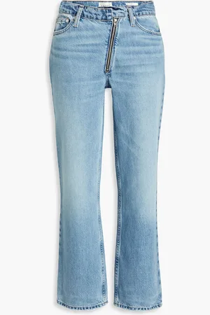 Frame Le Jane cropped high-rise straight-leg jeans - Blue - 25