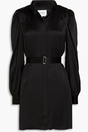 Frame Gillian belted silk-satin mini dress - - S