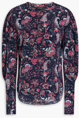 Isabel Marant Bavali paisley-print silk-blend crepe de chine blouse - Blue - FR 40
