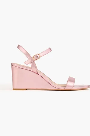 Stuart Weitzman Dancer 75 metallic leather wedge sandals - Pink - EU 38