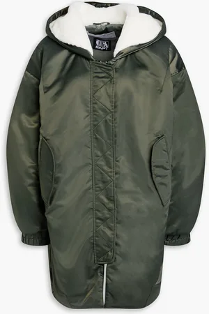 SHOREDITCH SKI CLUB Satin hooded coat - Green - M
