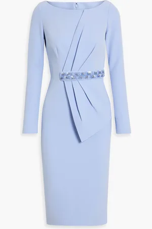 Safiyaa Torquay pleated embellished crepe dress - Blue - FR 44
