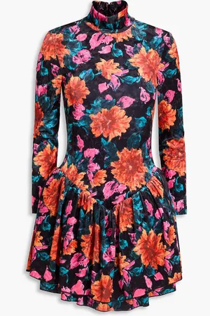 ROTATE Floral-print velvet mini dress - - DE 40