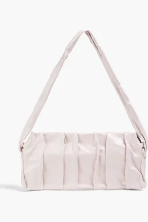 Elleme Vague pleated leather shoulder bag - Pink - OneSize
