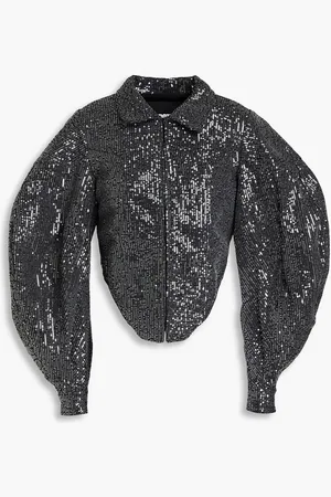 ROTATE Sequined cotton-twill jacket - Metallic - DE 40