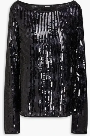 ROTATE Off-the-shoulder sequined stretch-mesh top - - DE 34