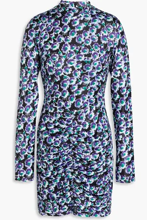 ROTATE Ruched floral-print jersey mini dress - - DE 40