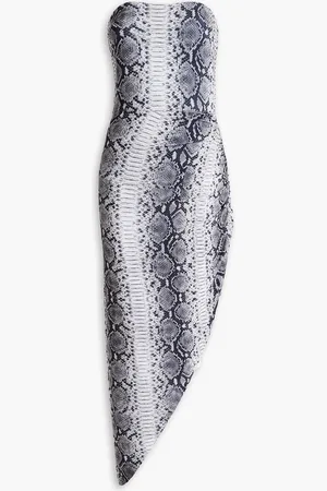 Norma Kamali Strapless snake-print jersey maxi dress - - FR 34