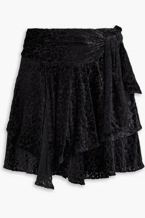 IRO Tiered devoré-velvet mini skirt - - FR 40