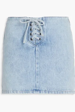 ROTATE Lace-up denim mini skirt - Blue - DE 34