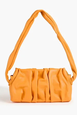 Elleme Vague pleated leather shoulder bag - Yellow - OneSize