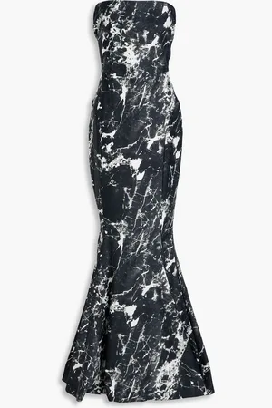 Norma Kamali Strapless printed stretch-jersey gown - - FR 34