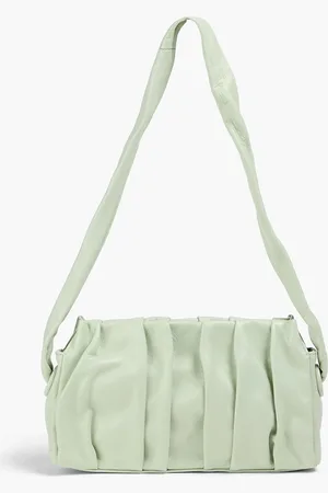 Elleme Vague pleated leather shoulder bag - Green - OneSize