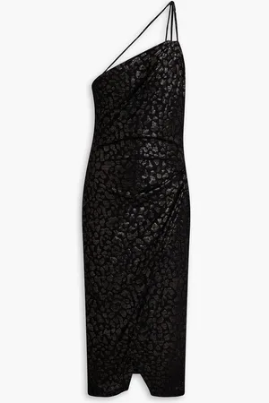 IRO Wrap-effect flocked jersey midi dress - - FR 40