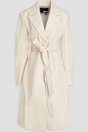 ROTATE Belted faux leather coat - White - DE 38
