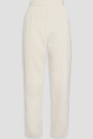 TOVE Jil pleated ottoman tapered pants - White - FR 36