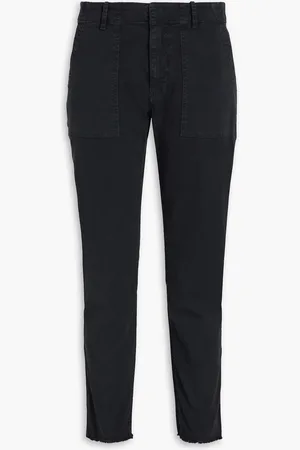 NILI LOTAN Jenna cropped stretch-cotton twill slim-leg pants - Gray - US 8