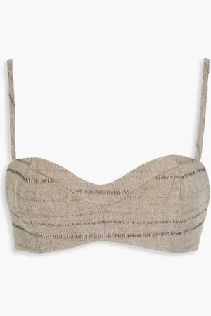 TOVE Madeline striped wool-blend bra top - Neutral - FR 34