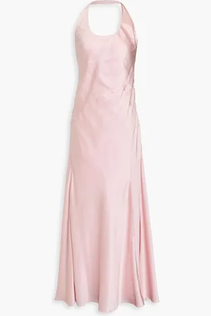 TOVE Diana silk-satin halterneck midi dress - Pink - FR 38