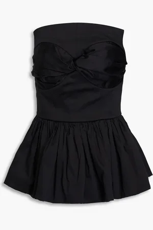 TOVE Tamie strapless twisted cotton-blend sateen top - - FR 36