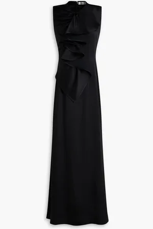 PALMER / HARDING Heart ruffled satin-crepe maxi dress - - UK 8