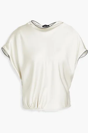 Giorgio Armani Silk-satin top - Gray - IT 50