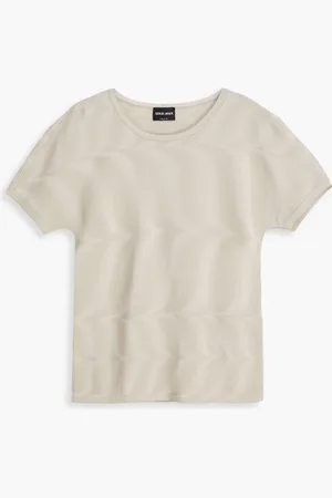 Giorgio Armani Tie-dyed knitted top - Gray - IT 48