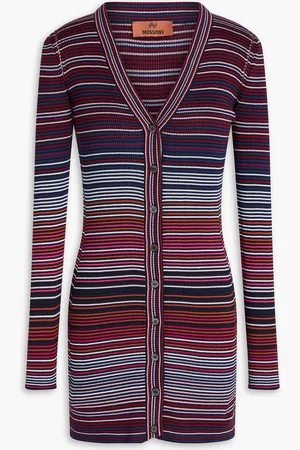 Missoni Striped ribbed cotton-blend cardigan - Blue - IT 40
