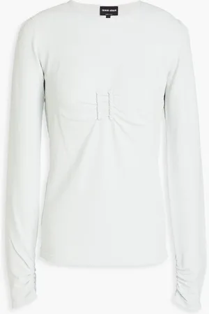 Giorgio Armani Draped knitted top - Gray - IT 40