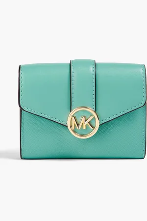 Michael Kors Carmen faux smooth and pebbled-leather wallet - Green - OneSize