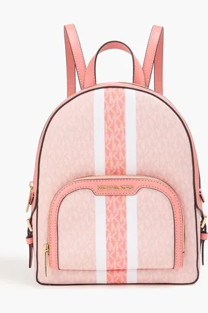 Michael Kors Jaycee logo-print faux textured-leather backpack - Pink - OneSize