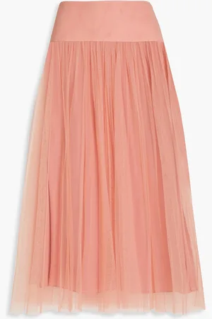 ZIMMERMANN Pleated tulle midi skirt - Pink - 0