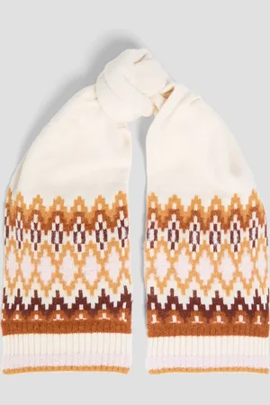 ZIMMERMANN Fair-Isle merino wool scarf - White - OneSize