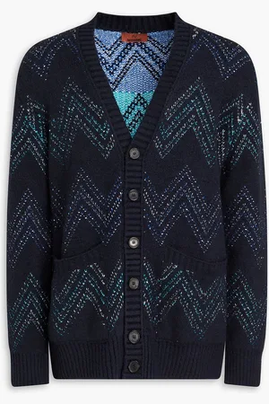 Missoni Jacquard-knit cotton-blend cardigan - Blue - IT 54