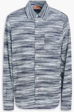 Missoni Space-dyed cotton-jersey shirt - Blue - XL