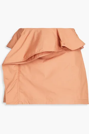 ULLA JOHNSON Sabi ruffled cotton-poplin mini skirt - Neutral - US 4