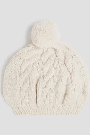 ZIMMERMANN Cable-knit wool beanie - White - ONESIZE