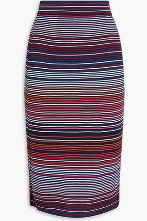 Missoni Striped ribbed cotton-blend pencil skirt - Blue - IT 44